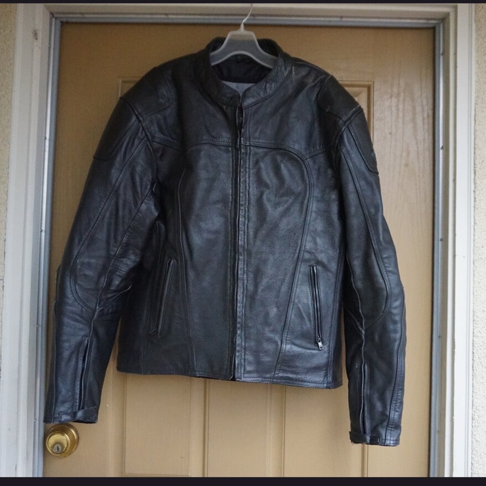 Men's bilt Black Leather Motorcycle Jacket
